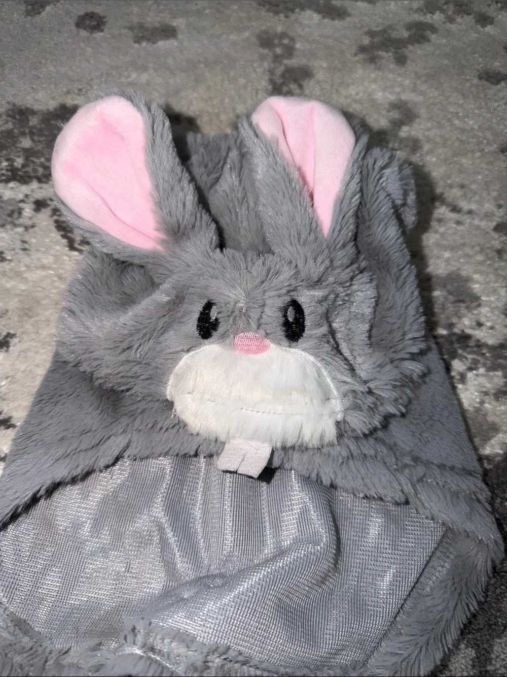 Gray rabbit dog  Plush Costume Dress with Pink Bunny Ears Headband